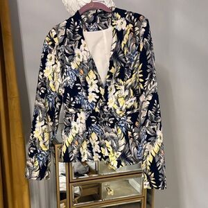 Cals Navy Floral Women's Blazer